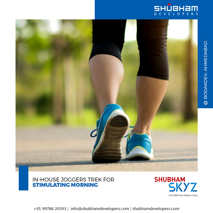 In-House Joggers Trek for energizing morning and evenings favors your awe.

#ShubhamSkyz #PicturesqueView #ExperienceExtravagance #Luxury #HappyHomes #Family #HappyFamily #HomeWithNature #HappyNature #NatureSpecial #Bodakdev #ShubhamDevelopers #RealEstate #Gujarat #India
