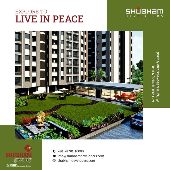 An oasis of magnificence and a great respite for those who seek to live in harmony with nature.

#ShubhamGreenCity #Greencity #ShubhamDevelopers #RealEstate #Gujarat #India #Vapi #2BHK #3BHK