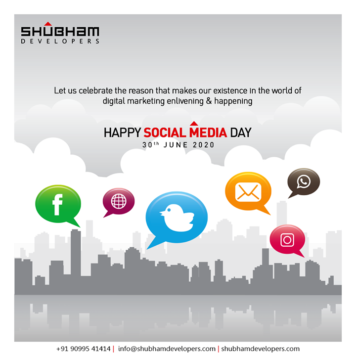 Let us celebrate the reason that makes our existence in the world of digital marketing enlivening & happening.

#SocialMediaDay #SocialMediaDay2020 #WorldSocialMediaDay #SocialMedia #ShubhamDevelopers #RealEstate #Gujarat #India