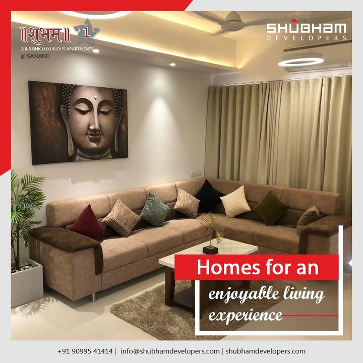 Homes designed to appeal to your personal taste!

#Shubham1 #SoulfulLiving #Fresh #GreenLiving #LiveWithNature #Nature #GoGreen #HappyHomes #Family #HappyFamily #HomeWithNature #HappyNature #NatureSpecial #SolemnlyDesigned #Sanand #Mehsana #ShubhamDevelopers #RealEstate #Gujarat #India
