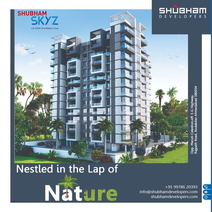 Live a delightful life nestled in the lap of lush greenery and a plethora of amenities, only at Shubham Skyz.

#ShubhamSkyz #PicturesqueView #ExperienceExtravagance #Luxury #HappyHomes #Family #HappyFamily #HomeWithNature #HappyNature #NatureSpecial #Bodakdev #ShubhamDevelopers #RealEstate #Gujarat #India