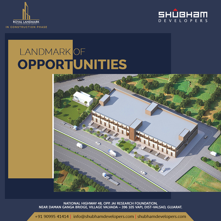 Royal Landmark is a Business Space with Endless Possibilities and Endless Opportunities. Elevate your Business to the next level of success.

Royal landmark is an Industrial Hub located @VAPI, GUJARAT

#RoyalLandmark #Commercial #Vapi #Business #BusinessSpace #Opportunities #Success #ShubhamDevelopers #RealEstate #Gujarat #India