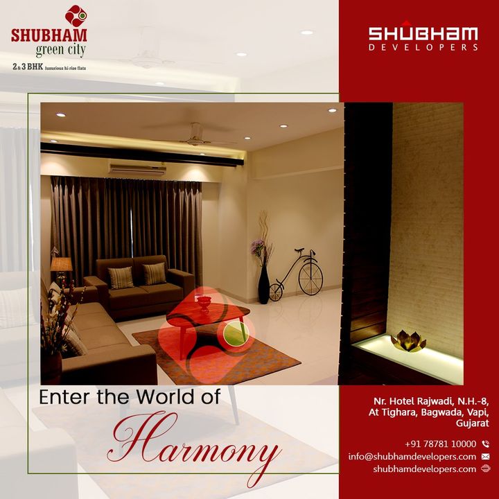 Enter the World of Harmony where all your desires are fulfilled.

SHUBHAM GREEN CITY is 3 BHK LUXURIOUS HIGH-RISE SCHEME @ VAPI, GUJARAT

#ShubhamGreenCity #Greencity #ShubhamDevelopers #RealEstate #Gujarat #India #Vapi #2BHK #3BHK #Vapi #Homeforeveryone #Luxury #Home