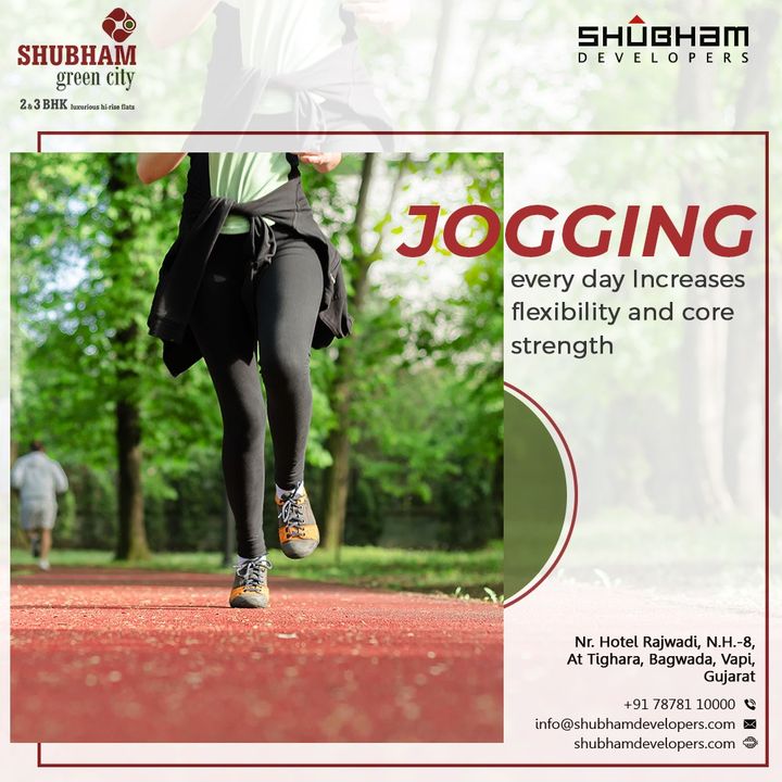 Jogging every day Increases flexibility and core strength. An hour spent on the jogging track at Shubham green city will always keep you Fit.

#ShubhamGreenCity #Greencity #ShubhamDevelopers #RealEstate #Gujarat #India #Vapi #2BHK #3BHK #Vapi #Homeforeveryone #Luxury #Home