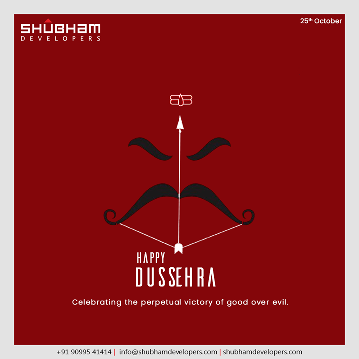 The victory of good over evil is perpetual. May this Dussehra, marks the beginning of all the good things in your life. 

#HappyDussehra #Dussehra #Dussehra2020 #Festival #Vijayadashmi #HappyDussehra2020 #ShubhamDevelopers #RealEstate #Gujarat #India