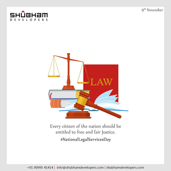 Every citizen of the nation should be entitled to free and fair Justice. 

#NationalLegalServicesDay #ShubhamDevelopers #RealEstate #Gujarat #India