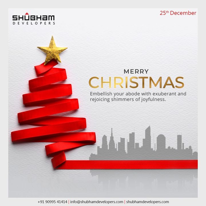 Embellish your abode with exuberant and rejoicing shimmers of joyfulness.

#Christmas #MerryChristmas #Christmas2020 #Festival #Cheers #Joy #Happiness  #Commercial #ShubhamDevelopers #RealEstate #Gujarat #India