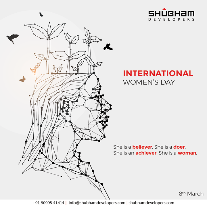She is a believer. She is a doer.
She is an achiever. She is a woman.

#InternationalWomensDay #InternationalWomensDay2021 #HappyWomensDay #WomenEmpowerment #WomenDay2021 #ChooseToChallenge #ShubhamDevelopers #RealEstate #Gujarat #India