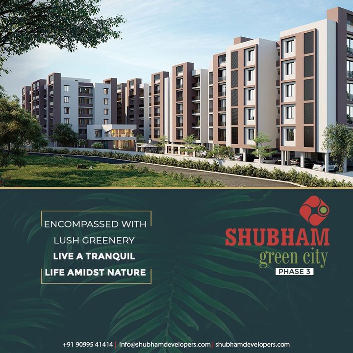 Encompassed with lush greenery live a tranquil life amidst nature, at your own Home at Shubham Green City Phase 3.

#ShubhamGreenCity #Greencity #ShubhamDevelopers #RealEstate #Gujarat #India #Vapi #2BHK #3BHK