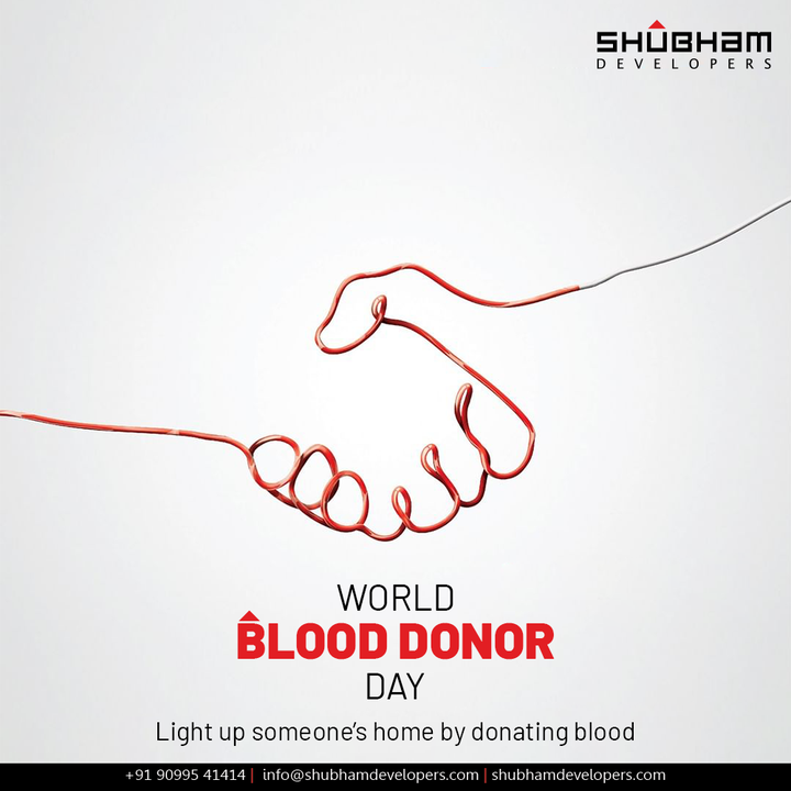 Light up someone's home by donating blood.

#WorldBloodDonorDay2021 #BloodDonor #BloodDonorDay #WorldBloodDonorDay #ShubhamDevelopers #RealEstate #Gujarat #India