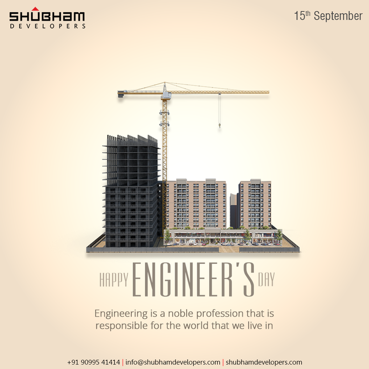 Engineering is a noble profession that is responsible for the world that we live in

#HappyEngineersDay #EngineersDay #EngineersDay2021 #ShubhamDevelopers #Gujarat #India #Realestate
