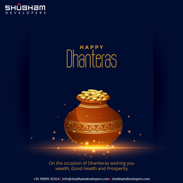 On the occasion of Dhanteras wishing you wealth, Good Health and Prosperity.

#HappyDhanteras #FestiveWishes #Diwali #IndianFestivals #DiwaliisHere #Diwali2021 #ShubhamDevelopers #Gujarat #India #Realestate