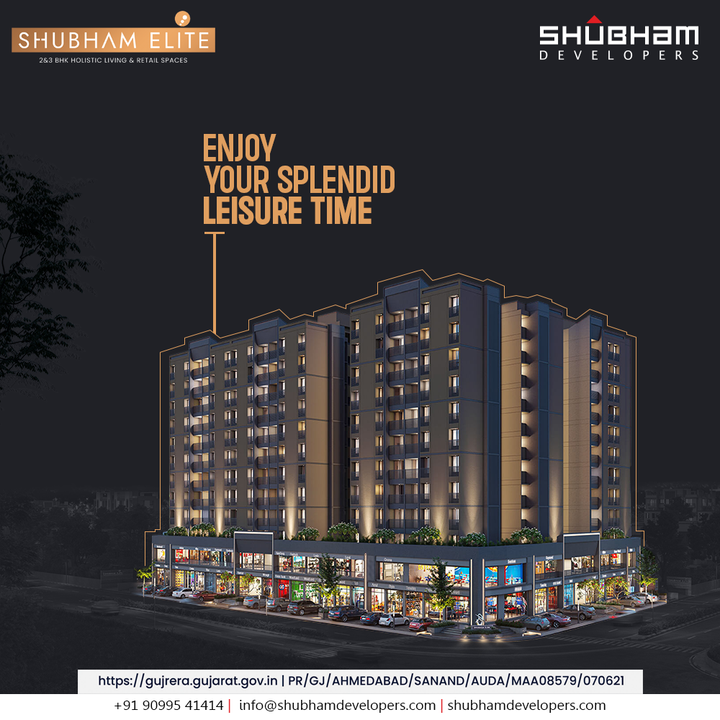 Enjoy your splendid leisure time with your family and friends.  Shubham Elite is a beautiful place to live, love and laugh together. 

#Shubhamelite #shubhamDevelopers #RERAApproved #Sanand #Realestate #Interior #Happyliving #Healthyliving #Familytime #Happiness #Dreamhome #home #House #Property #Gujarat