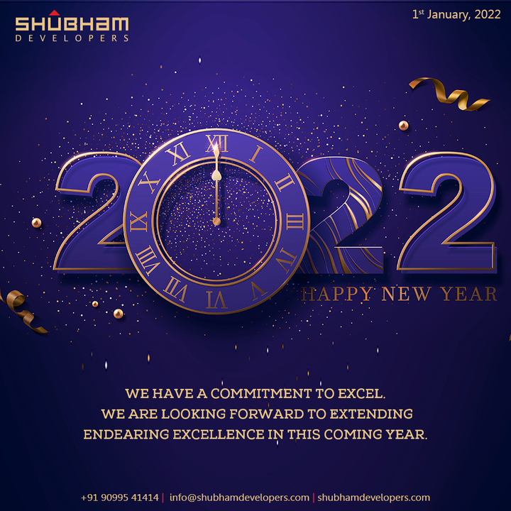 We have a commitment to excel

We are looking forward to extending endearing excellence in this coming year

#HappyNewYear #NewYear2022 #ByeBye2021 #Hello2022 #ShubhamDevelopers #Gujarat #India #Realestate