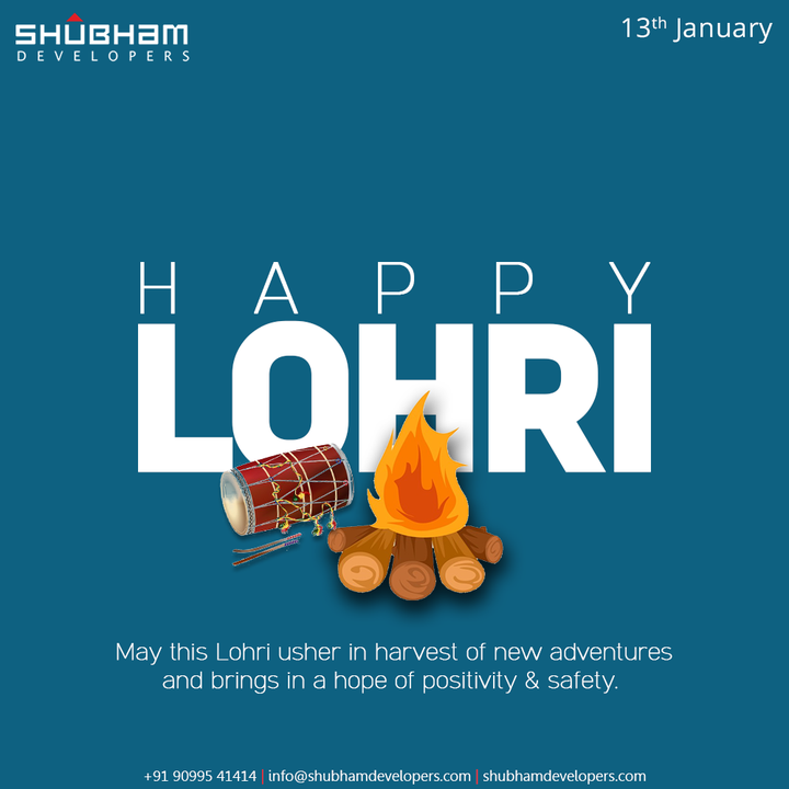May this Lohri usher in harvest of new adventures and brings in a hope of positivity & safety. 

#HappyLohri #Lohri #Lohri2022 #HappyLohri2022 #SpreadHappiness #ShubhamDevelopers #Gujarat #India #Realestate