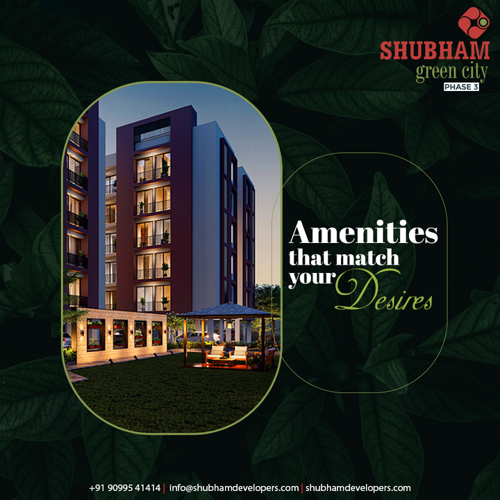 Shubham Green City is truly a dream come true. With unmatched amenities that match all your desires, you'll find yourself get spoilt of choice.
Experience 2 & 3 BHK Luxurious Apartments at Vapi.

#ShubhamGreencity #ShubhamDevelopers #Vapi #Happyliving #Healthyliving #Familytime #Happiness #Dreamhome #home #House #Luxury #Realestate #Property #Interior #Gujarat #India