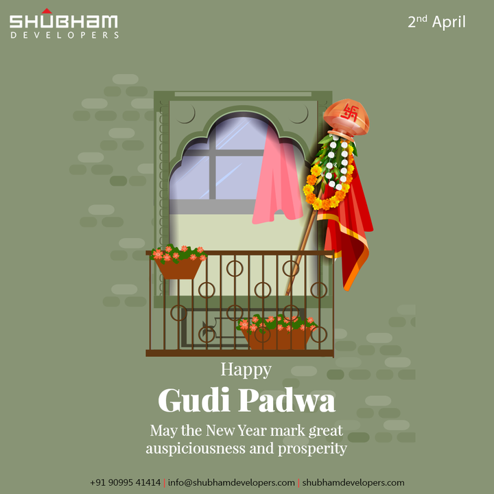 May the New Year mark great auspiciousness and prosperity

#FestivalCelebrations #Happy #GudiPadwa #ShubhamDevelopers #Gujarat #India #Realestate