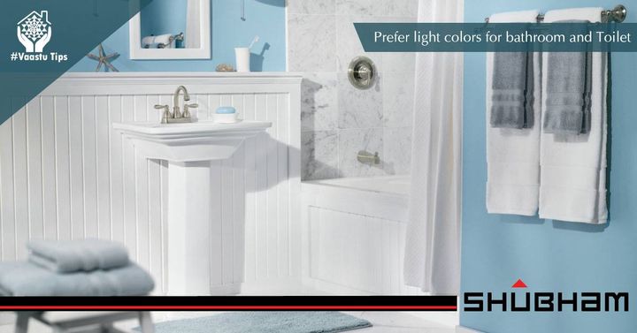 Light shades that give a fresh look to the bathroom, are the most suitable colors. This brightens up the space and makes it appear larger. It also brings positive thoughts and makes the atmosphere cheerful.