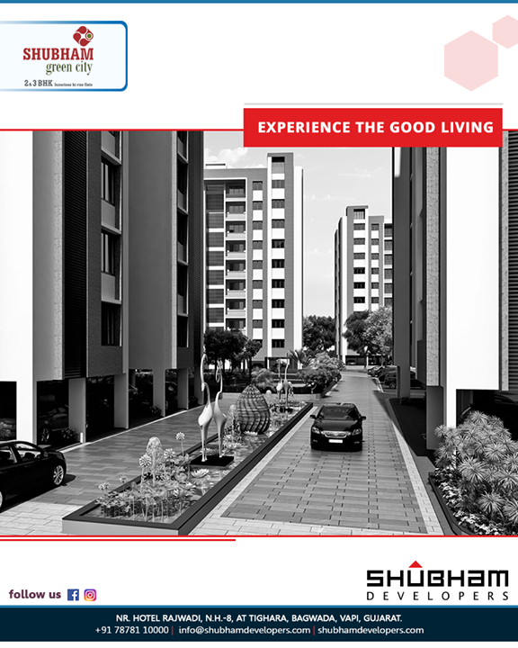 Experience the good living and paint the canvas of your life with all the colours of happiness at #ShubhamGreenCity. 

#2BHK #3BHK #Vapi #Gujarat #ShubhamDevelopers #RealEstate