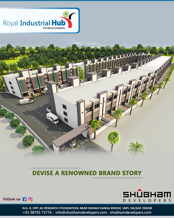 Devise a renowned brand story at the dynamic Royal industrial hub.

#RoyalIndustrialHub #ShubhamDevelopers #IndustrialHub #BusinessHub #Entrepreneurs #CorporateHub #Office #OfficeSpaces #Gujarat #India