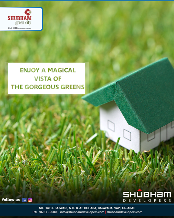 Enjoy a magical vista of the gorgeous greens!
Gear-up to welcome the harmonious lifestyle at #ShubhamGreenCity.

#GreenCity #2BHK #3BHK #Vapi #Gujarat #ShubhamDevelopers #RealEstate