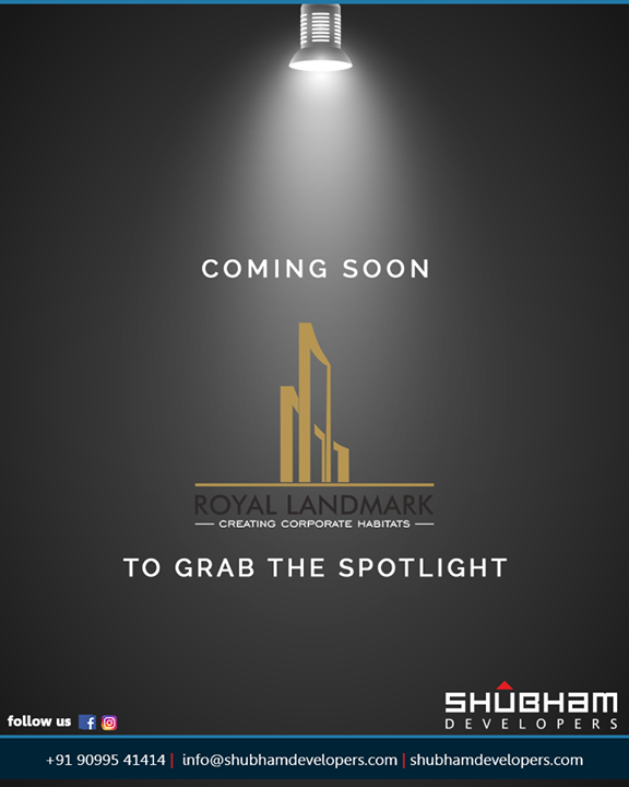 The innovative and one-of-its kind #RoyalLandmark is soon coming to life to grab the entire spotlight!

#ComingSoon #ProjectAlert #RoyalBusinessHub #CreatingCorporateHabitats #ShubhamDevelopers #IndustrialHub #BusinessHub #Entrepreneurs #CorporateHub #Office #OfficeSpaces #Gujarat #India