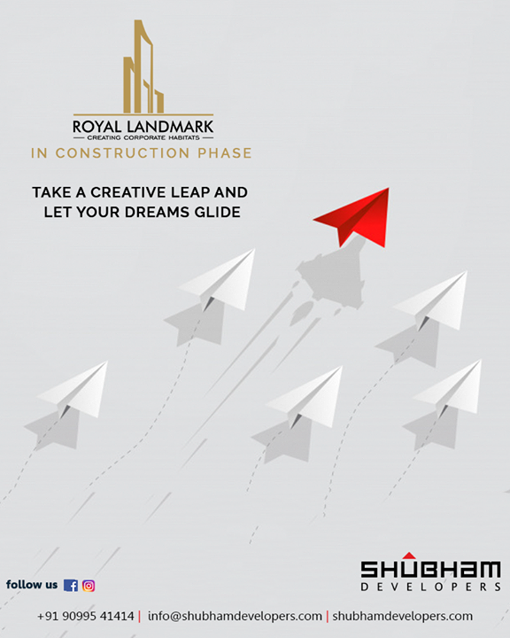 Take a creative leap & let your dreams glide at the soon coming up commercial project; #RoyalLandmark by Shubham Developers.

#StayTuned #ComingSoon #ProjectAlert #RoyalBusinessHub #CreatingCorporateHabitats #ShubhamDevelopers #BusinessHub #Entrepreneurs #CorporateHub #Office #OfficeSpaces #Gujarat #India