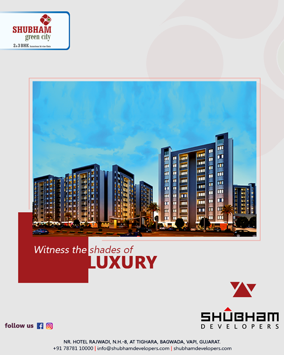 Witness the shades of luxury with premium conveniences that complete modern day living at #ShubhamGreenCity.

#Greencity #ShubhamDevelopers #RealEstate #Gujarat #India #Vapi #2BHK #3BHK