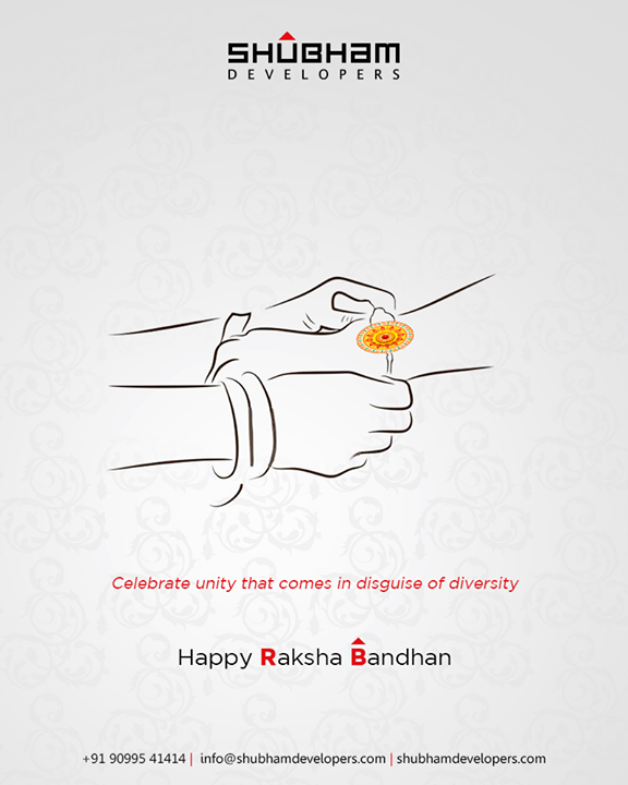 Celebrate unity that comes in disguise of diversity 

#Rakshabandhan2019 #Rakshabandhan #HappyRakshabandhan #IndianFestivals #Celebrations #Festivities #ShubhamDevelopers #RealEstate #Gujarat #India