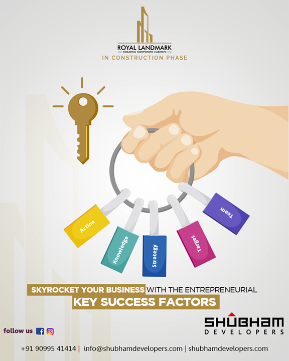 An entrepreneur becomes a successful one with his or her willingness to take action. Skyrocket your business with the entrepreneurial key success factors!

#TOTD #ShubhamDevelopers #RealEstate #Gujarat #India #ComingSoon #Commercial #EntrepreneurialLandmark #RoyalLandmark