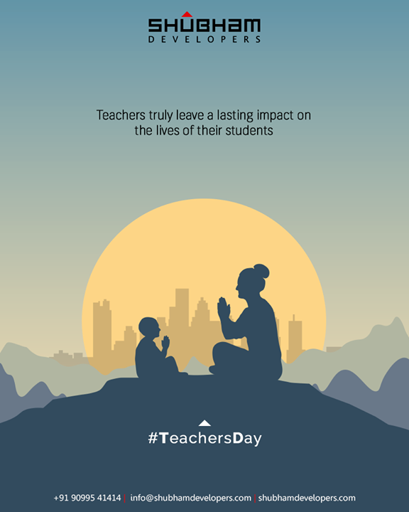 Teachers truly leave a lasting impact on the lives of their students

#HappyTeachersDay #TeachersDay #TeachersDay2019 #ShubhamDevelopers #RealEstate #Gujarat #India #ComingSoon #Landmark