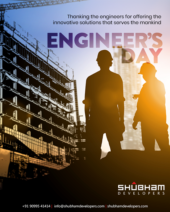 Thanking the engineers for offering the innovative solutions that serves the mankind

#HappyEngineersDay #EngineersDay #EngineersDay2019 #Engineering #ShubhamDevelopers #RealEstate #Gujarat #India