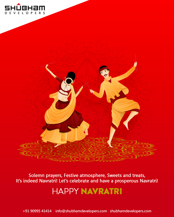 Solemn prayers, festive atmosphere, sweets and treats, it's indeed Navratri! Let's celebrate and have a prosperous Navratri!

#Navratri #Navratri2019 #HappyNavratri #Dandiya #Garba #NavratriFever #IndianFestivals #ShubhNavratri #Festival #Celebration #ShubhamDevelopers #RealEstate #Gujarat #India