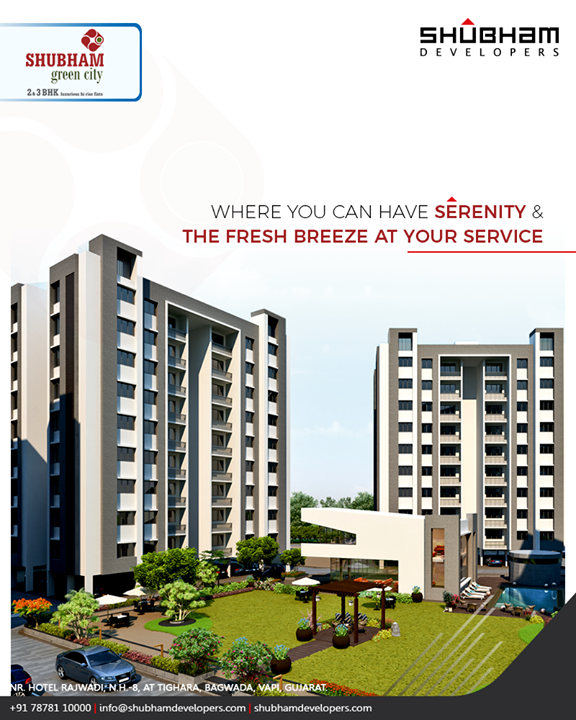 Undo and unwind every-day at the place called home where you can have serenity & the fresh breeze at your service.

#ShubhamGreenCity #Greencity #ShubhamDevelopers #RealEstate #Gujarat #India #Vapi #2BHK #3BHK