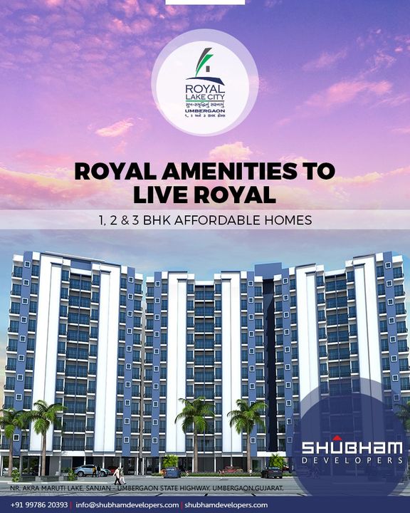 Royal Lake City is strategically boated at Umbergaon, one of the most developing cities of South Gujarat.

#RoyalLakeCity #HappyHomes #Family #HappyFamily #HomeWithNature #HappyNature
#NatureSpecial #Umbergaon #ShubhamDevelopers #RealEstate #Gujarat #India