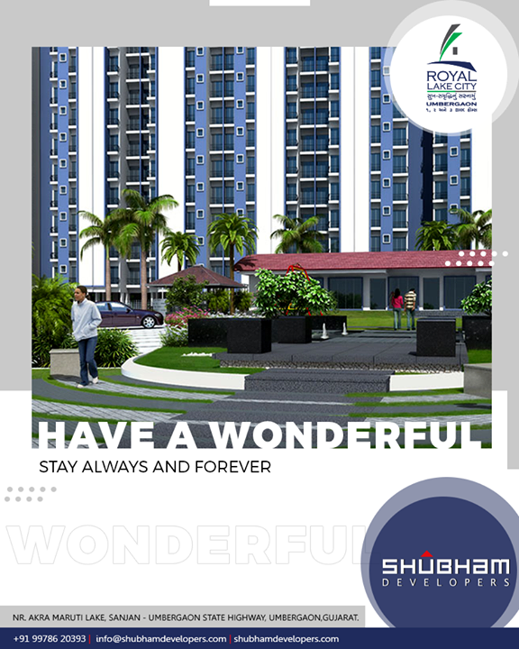 Have a wonderful stay always and forever at your own residence; #RoyalLakeCity nestled in perfect harmony with nature by Shubham Developers.

#HappyHomes #Family #HappyFamily #HomeWithNature #HappyNature #NatureSpecial #Umbergaon #ShubhamDevelopers #RealEstate #Gujarat #India