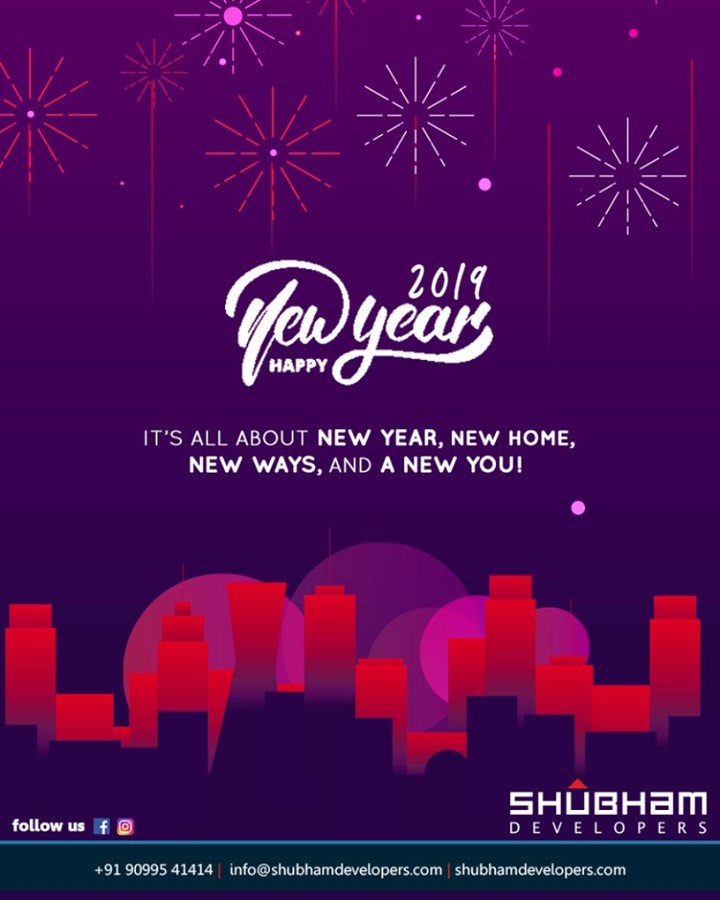 Welcome the New year with open arms & happy faces! 
#ShubhamDevelopers #RealEstate #NewYear #NewYear2019 #HappyNewYear #2K19