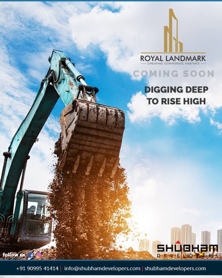 Ground-work has started for the one-of-its kind, unique business-hub #RoyalLandmark!
We are digging deep to rise high.

#ComingSoon #ProjectAlert #RoyalBusinessHub #CreatingCorporateHabitats #ShubhamDevelopers #IndustrialHub