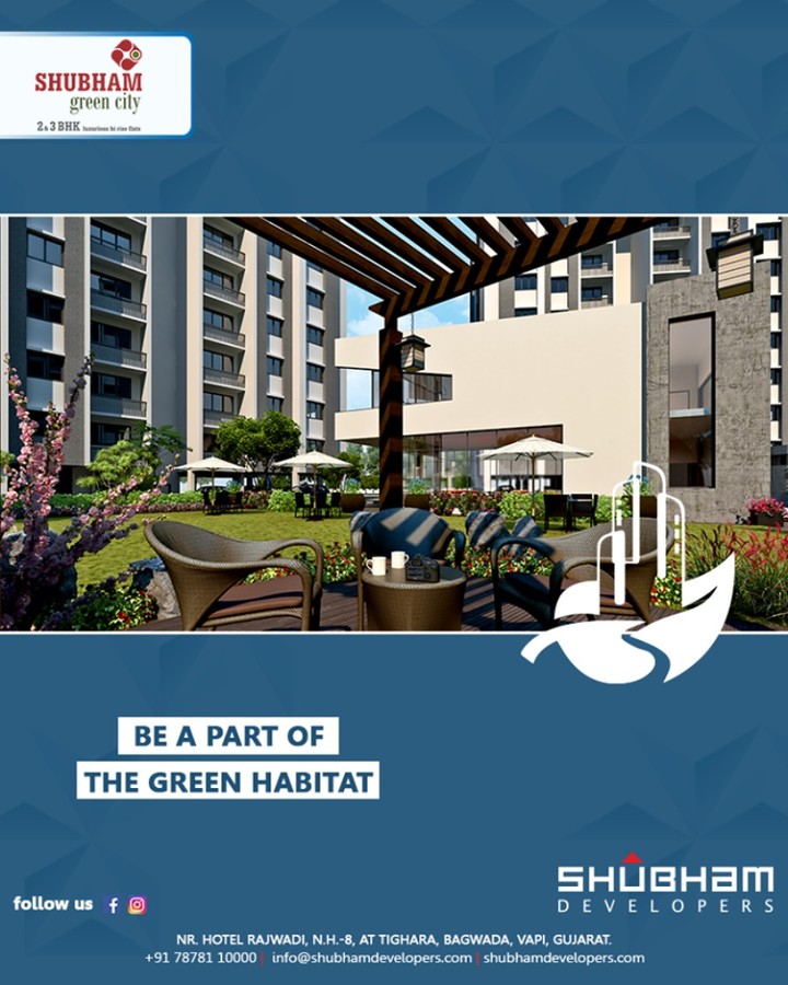 Be a part of the green habitat and take a step towards the soothing world of rejuvenation by booking your home at #ShubhamGreenCity.

#ShubhamGreenCity #GreenCity #2BHK #3BHK #Vapi #Gujarat #ShubhamDevelopers #RealEstate #ClubHouse