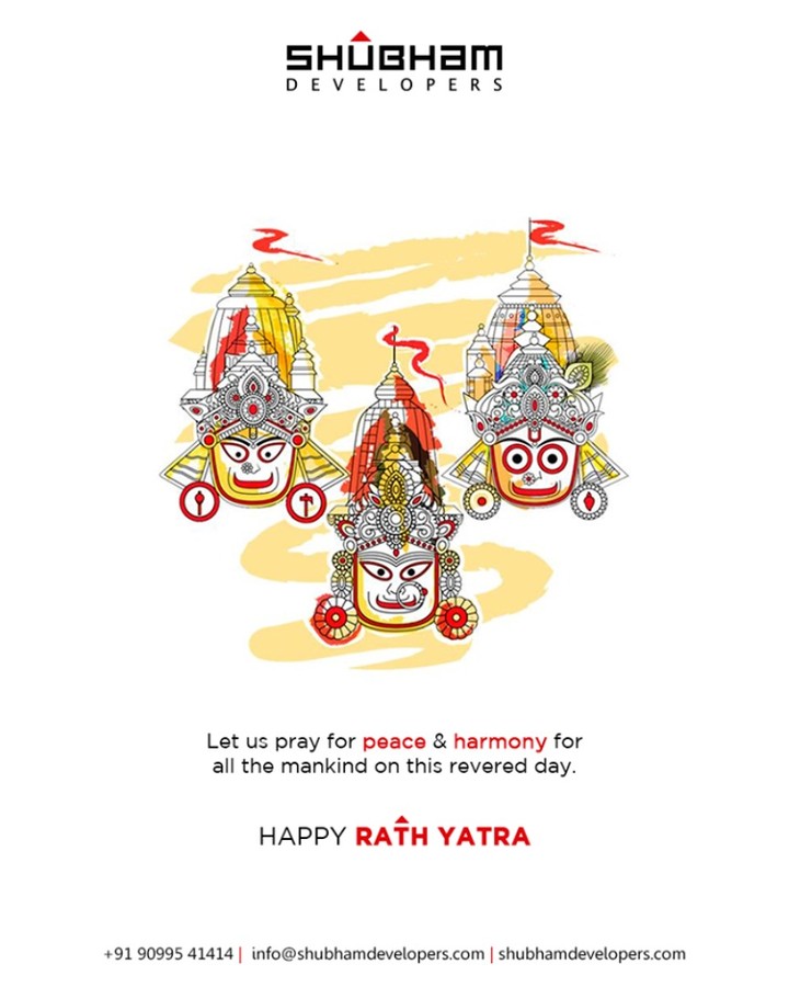 Let us pray for peace & harmony for all the mankind on this revered day.

#RathYatra2019 #RathYatra #LordJagannath #FestivalOfChariots #Spirituality #ShubhamDevelopers #RealEstate #Gujarat #India