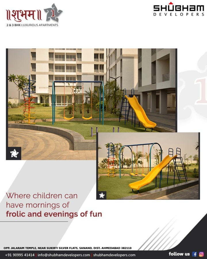 Ace the concept of out-door games for kids at #Shubham1 where your children can have mornings of frolic and evenings of fun.

#ShubhamOne #SolemnlyDesigned #Sanand #Mehsana #ShubhamDevelopers #RealEstate #Gujarat #India