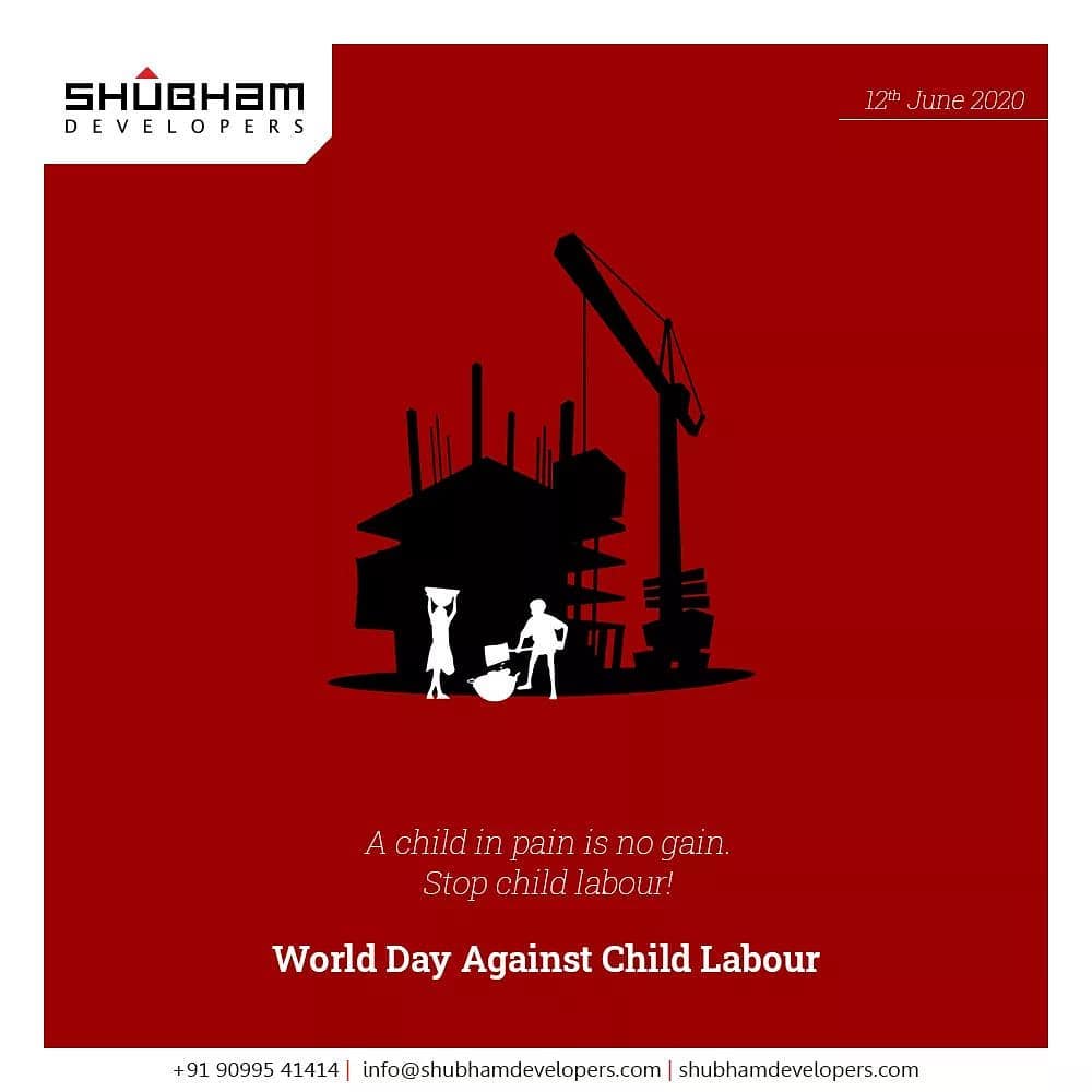 A child in pain is no gain. Stop child labour!

#WorldDayAgainstChildLabour #StopChildLabour #ShubhamDevelopers #RealEstate #Gujarat #India