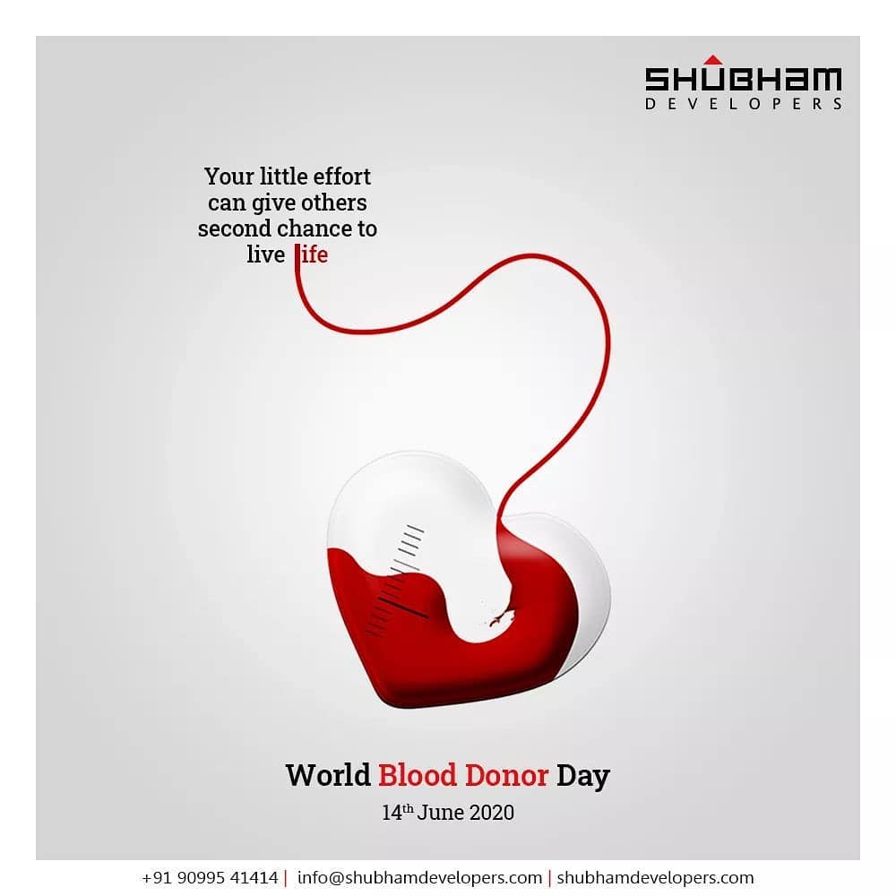 Your little effort can give others second chance to live life.

#WorldBloodDonorDay #DonateBlood #BloodDonorDay #ShubhamDevelopers #RealEstate #Gujarat #India