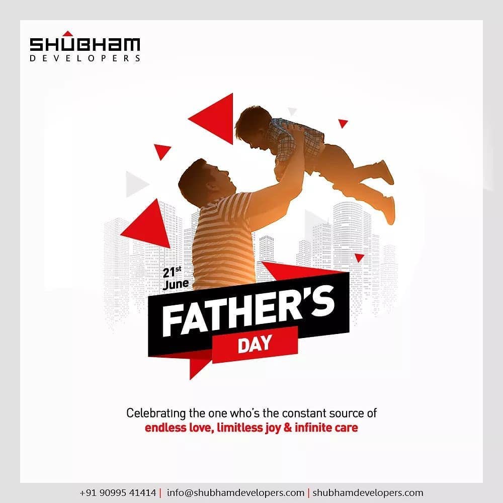 Celebrating the one who's the constant source of endless love,limitless joy & infinite care.

#HappyFathersDay #FathersDay #FathersDay2020 #DAD #Father #ShubhamDevelopers #RealEstate #Gujarat #India