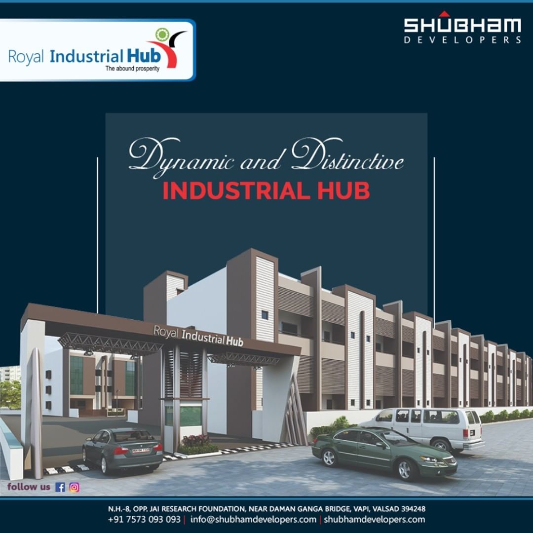 Royal Industrial Hub Spreads over an expansive area, is located at a rapidly flourishing location in GIDC Vapi. Being the Largest and well-known for industries, Vapi attracts traders from all over the entire country, making it Dynamic and Distinctive Destination.

#RoyalIndustrialHub #ShubhamDevelopers #IndustrialHub #BusinessHub #Entrepreneurs #CorporateHub #Office #OfficeSpaces #Gujarat #India
Royal Industrial Hub Spreads over an expansive area, is located at a rapidly flourishing location in GIDC Vapi. Being the Largest and well-known for industries, Vapi attracts traders from all over the entire country, making it Dynamic and Distinctive Destination.

#RoyalIndustrialHub #ShubhamDevelopers #IndustrialHub #BusinessHub #Entrepreneurs #CorporateHub #Office #OfficeSpaces #Gujarat #India