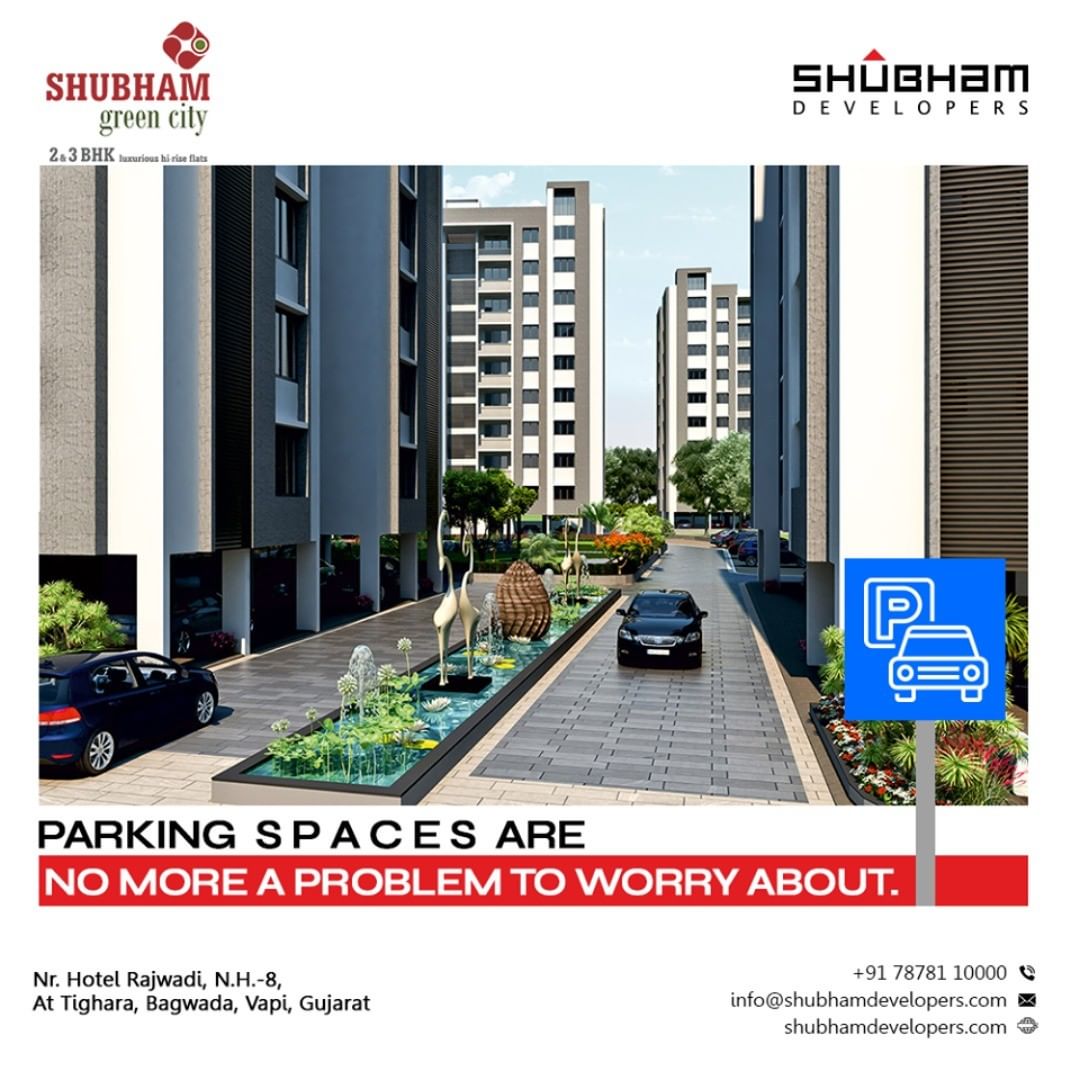 With ample parking spaces, there is nothing that you need to worry about before you move to your brand new home in the one of its kind Shubham Green City.

#ShubhamGreenCity #Greencity #ShubhamDevelopers #RealEstate #Gujarat #India #Vapi #2BHK #3BHK #Vapi #Homeforeveryone #Luxury #Home