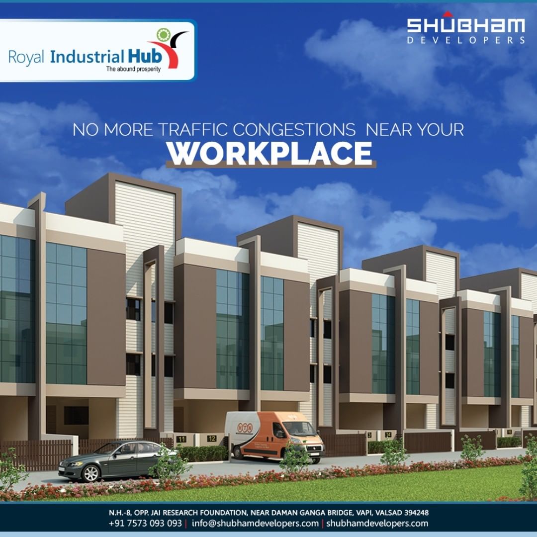 With ample parking space, you never have to worry about traffic congestion near your new workplace at Royal Industrial Hub.

#RoyalLandmark #Commercial #ShubhamDevelopers #RealEstate #Gujarat #India