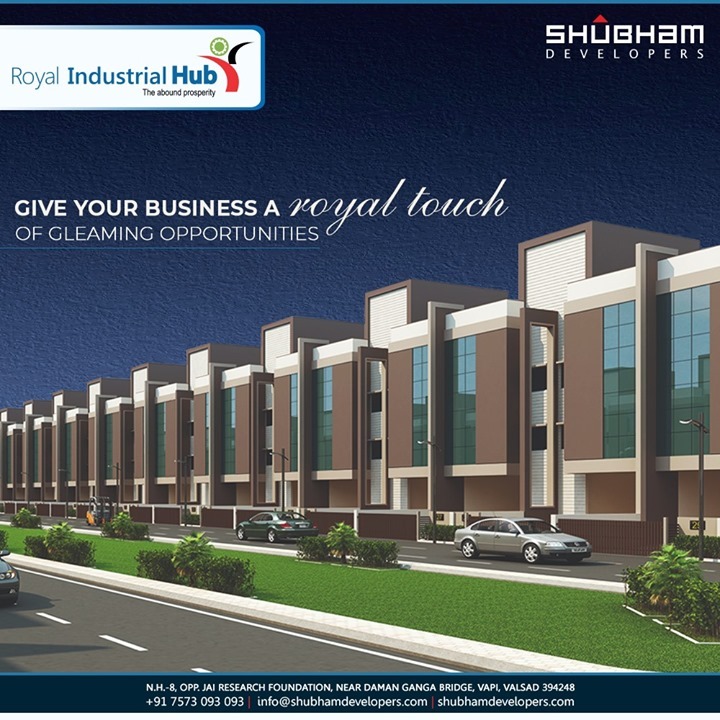 Give your business a royal touch of gleaming opportunities Only at the Royal Industrial Hub.

#RoyalIndustrialHub #Commercial #ShubhamDevelopers #RealEstate #Gujarat #India