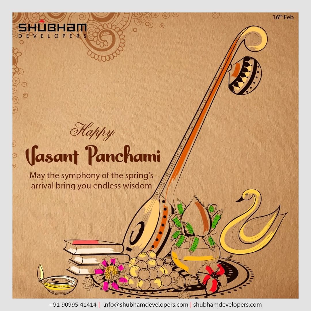 May the symphony of the spring's arrival bring you endless wisdom.

#VasantPanchami #HappyVasantPanchmi #SaraswatiPuja #VasantPanchami2021 #ShubhamDevelopers #RealEstate #Gujarat #India