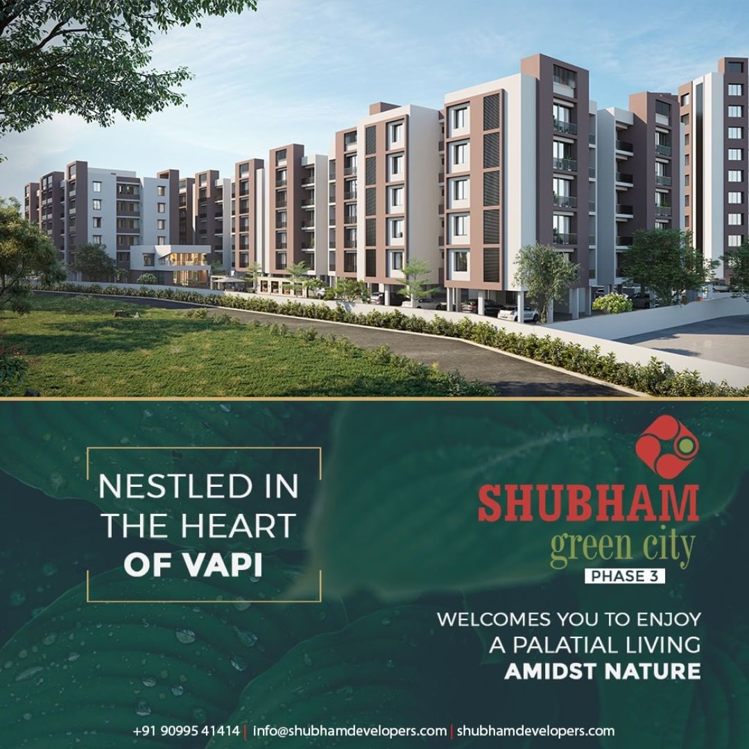 Welcome to a space, where every creation is as vivid as your imagination.
Nestled in the heart of Vapi, Shubham green City welcomes you to enjoy a palatial living amidst nature.

#ShubhamGreenCity #Greencity #ShubhamDevelopers #RealEstate #Gujarat #India #Vapi #2BHK #3BHK